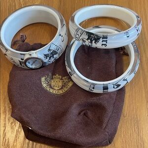 Juicy Couture Black and White Bangle Set with Watch